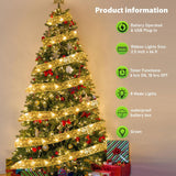Christmas Tree Ribbon Lights For Christmas Tree Decorations-2.5Inch 66 Ft 200 Led Lighted Ribbon For Christmas Tree With