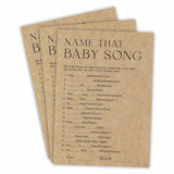 Baby Shower Game - Set Of 30 Kraft Paper Double Print - Name That Baby Song Game Cards With 1 Answer Card For Baby Boy Girl, -Baby Announcements, Gender Reveal Games, Party Favors And Supplies - B12