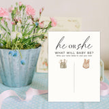 Baby Shower Gender Reveal Sign Board With Stand - 11X15" What Will Baby Be Clothes Theme Keepsake, Boy Or Girl Voting Game, Party Favor & Decorations - A03
