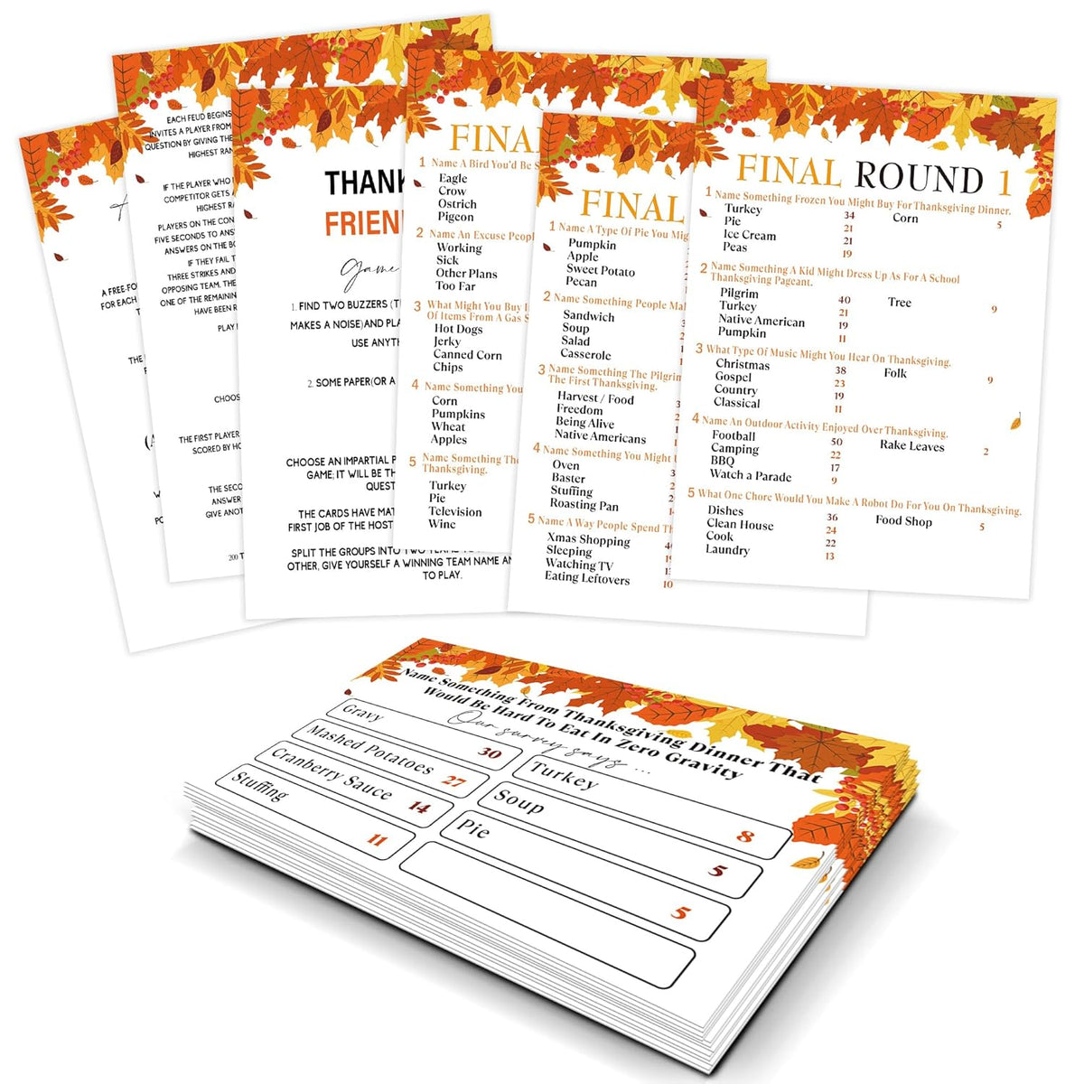 Thanksgiving Day Friendly Feud Quiz,Thanksgiving Day Friendly Feud Game,Shower Games,Trivia Games For Family,Fall Winter Family Feud Style Game,I4