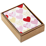 Hallmark Valentine's Day Cards, Hearts and Stripes (24 Blank Cards with Envelopes) for Thinking of You, Celebration, Just Because, Anniversary, Wedding and More