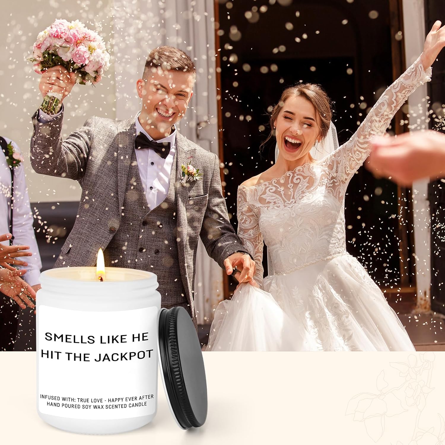 Bride To Be Candle Gift – Funny Bridal Shower Gifts For Her, Engagement Scented Jar Candle For Women, Wedding Gift For Couples, Bachelorette Party Favor