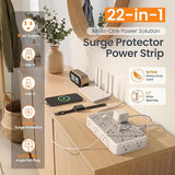 Surge Protector Power Strip 16 Outlets 6 USB Ports 3 USB C 2400J 6FT Flat Plug Charging Station