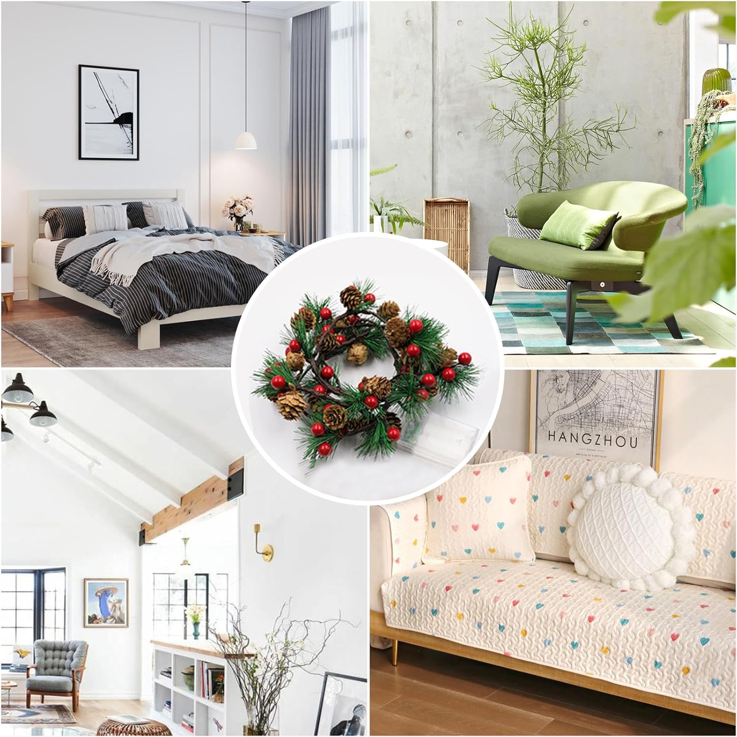Christmas Simulated Pine Needle Lights,78 Inch 20 Led Pinecone String Lights, Copper Wire String Lights For Bedroom, Roo