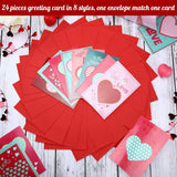 48 Pcs Valentine'S Day Cards With Envelopes Bulk Classroom Kids Greeting Cards 4 X 6'' Love Assorted Blank Heart Valentine Postcards For Wedding, Love Ones