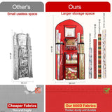 Hanging Gift Wrapping Paper Storage, 48X24 (Extra Large) Red Double-Sided Christmas Wrapper Bag Container, Oxford Long Craft Roll Organizer, Present Wrap Holder For Closet, Door