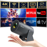 Mini 1080P WiFi Bluetooth Projector, Android TV, Rotatable, Home/Outdoor Use