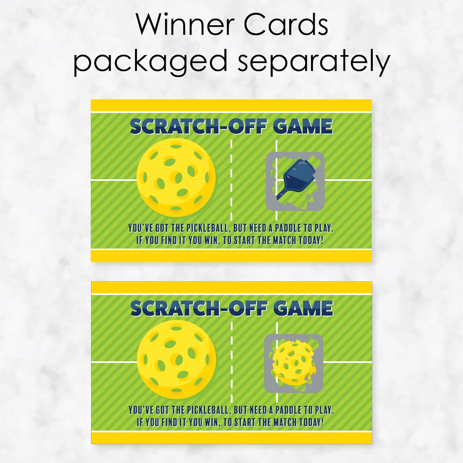 Big Dot of Happiness Let’s Rally - Pickleball - Birthday or Retirement Party Game Scratch Off Cards - 22 Count