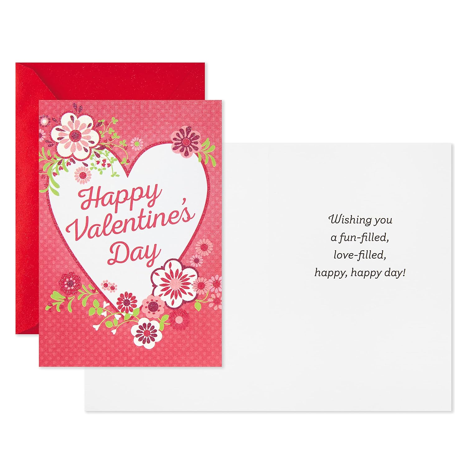 Hallmark Pack of Valentines Day Cards, Hearts and Flowers (10 Valentine's Day Cards with Envelopes)