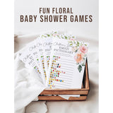 Floral Baby In Bloom Baby Shower Games, Fun Activities For 25 Guests(Nursery Rhyme, Celebrity Parents, Emoticon Baby Shower And Children'S Book Emoticon Game)