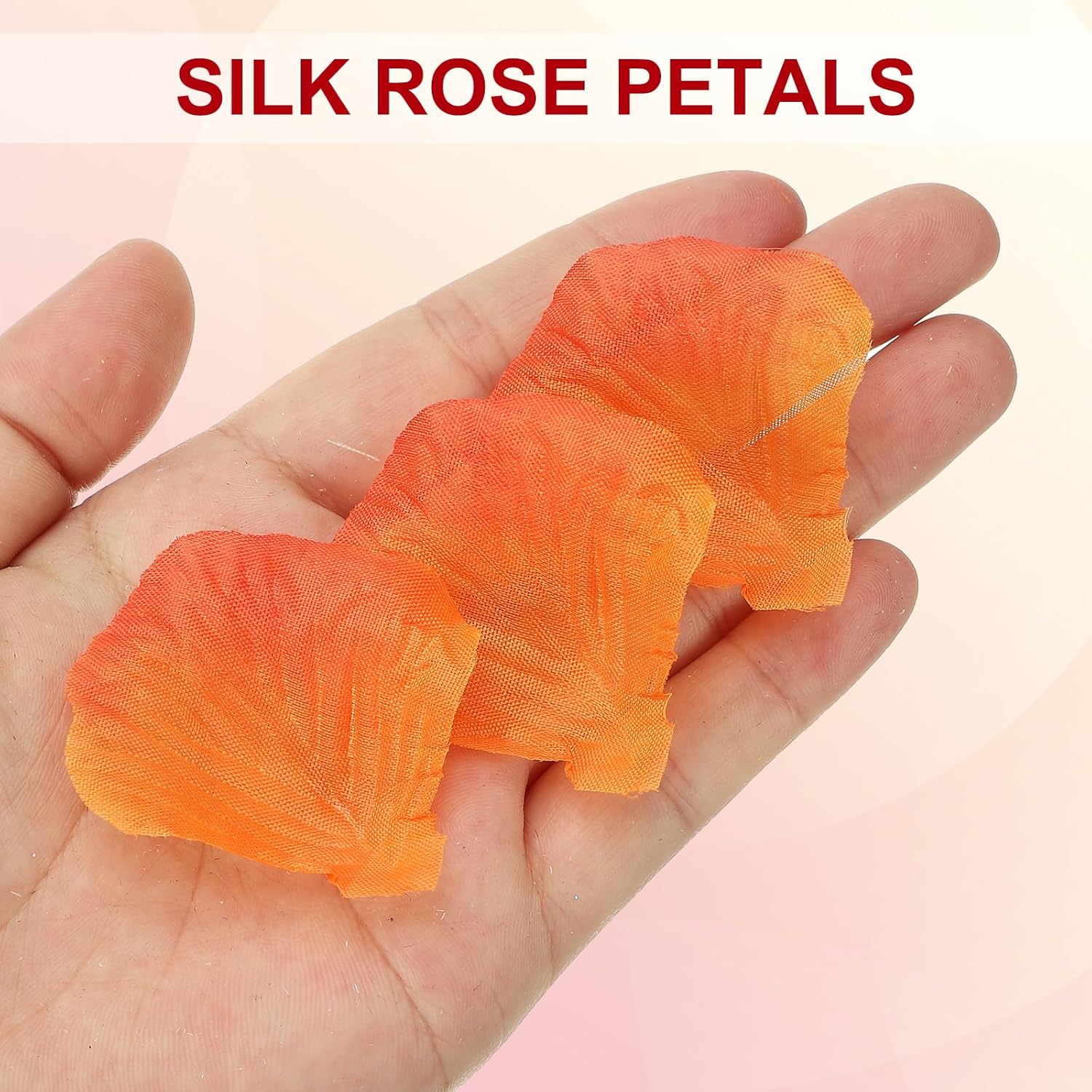 Artificial Rose Petals, 1000Pcs Fake Flowers Silk Petal Decoration Supplies For Romantic Night Wedding Party Event Decor, Gradient Orange