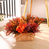 24 Bundles Fall Artificial Flowers Uv Resistant Artificial Outdoor Plants Yellow Orange Faux Flowers Decorations For Home Garden Porch Wedding Autumn Decor