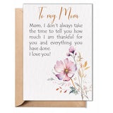 Mothers Day Card For Mom From Daughter, Son – 5X7 Folded Greeting Card With Envelope & Sticker – Sweet, Heartfelt & Premium 350Gsm Cardstock – Birthday, Christmas, Thanksgiving, Valentines Gift For Mom