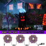 Halloween String Lights Outdoor Indoor Waterproof 300Led 105Ft Ul Certified With End-To-End Plug 8 Modes, Decoration Lights For Christmas Tree Patio Garden Wedding Party Orange Purple