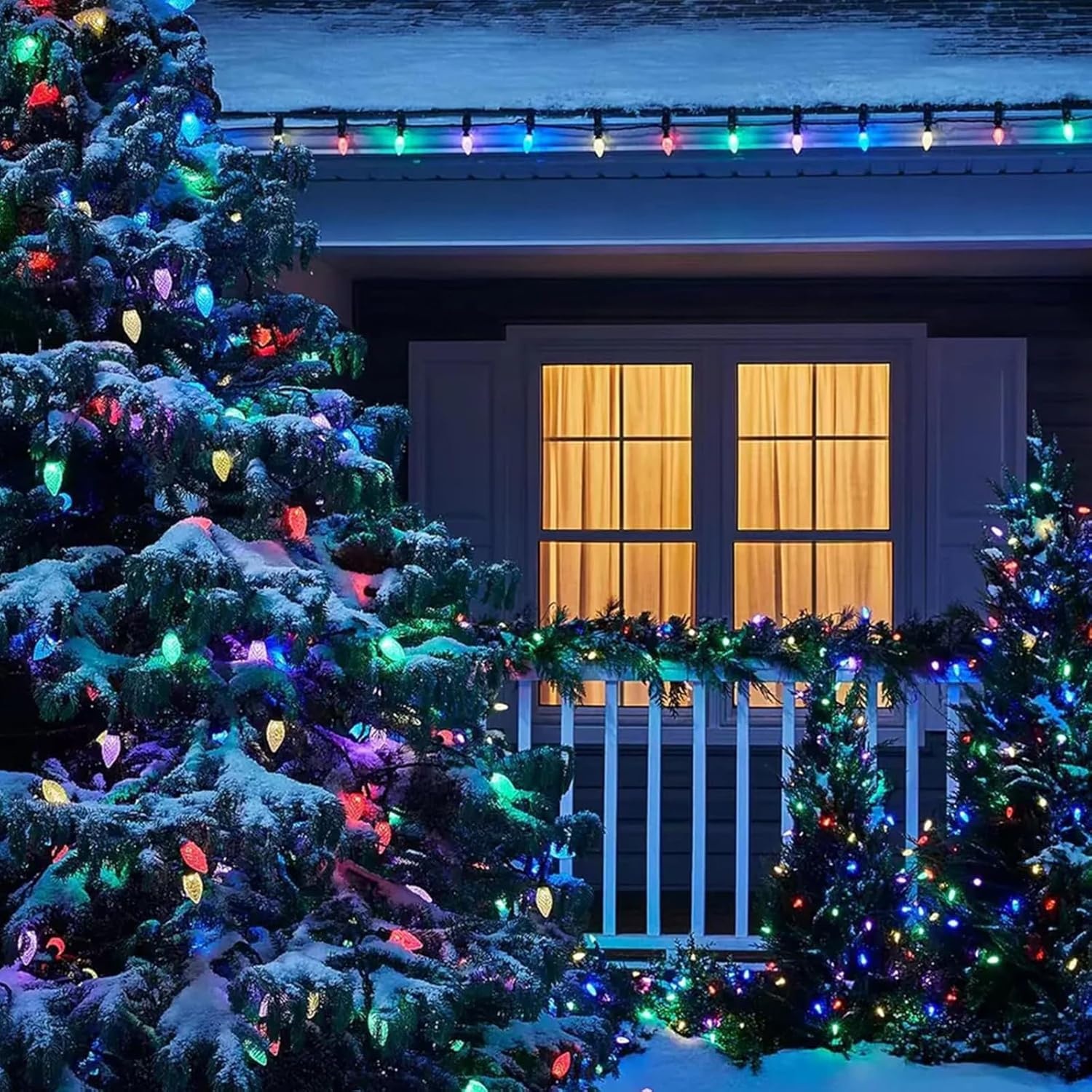 C9 Soft Twinkle Lights, 25 Led 17Ft Calming Christmas Lights, Waterproof Connectable Strawberry String Light For Indoor