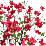 Artificial Bougainvillea Flower Branches Silk Bougainvillea Stems With Dried Tree Twigs Real Touch Faux Greenery Stems For Home Indoor Outdoor Decor Floral Bouquet Arrangements (Fuchsia - Pack Of 4)