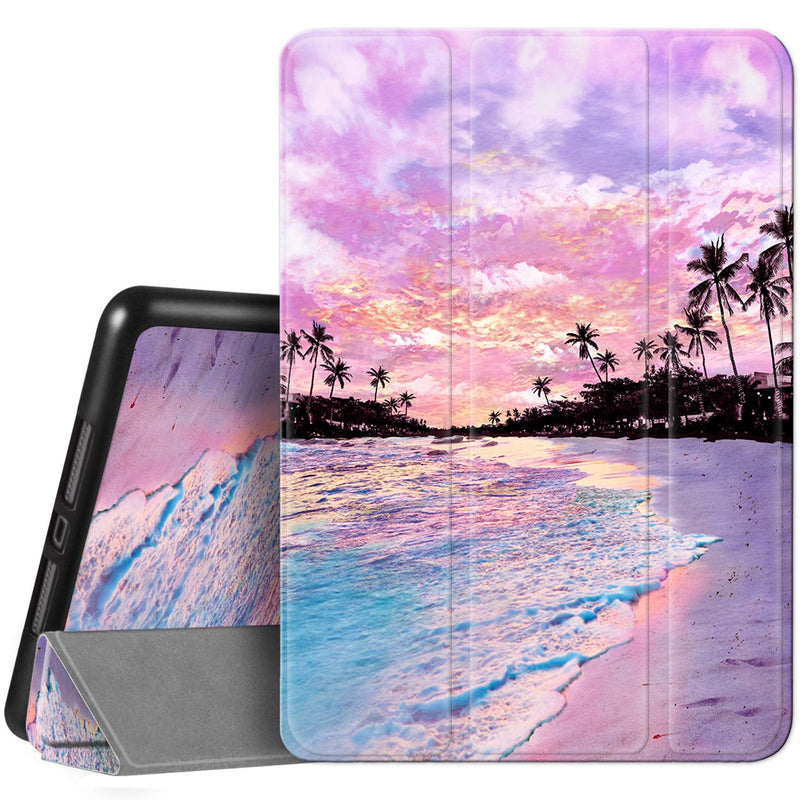 Ipad 10.2 Case 9Th/8Th/7Th Generation Pink Seaside Beach Case With Pencil Hold