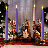 Battery-Operated Led Flickering Advent Candles, Set Of 4 With Remote Timer - For Christmas Wreath
