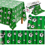 Soccer Tablecloth Roll with Slide Cutter, 54 in x 100 Ft Soccer Field Decoration Roll, Disposable Waterproof Table Cover for Birthday Party Decorations Wall Backdrop Sports Event Supplies