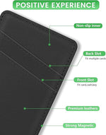 MagSafe Compatible Leather Wallet Card Holder for iPhone 15/14/13/12 - Black