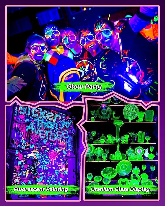 2 Pack 50W LED Black Light Flood Light IP66 Waterproof UV Glow Party Outdoor Neon Halloween Lighting