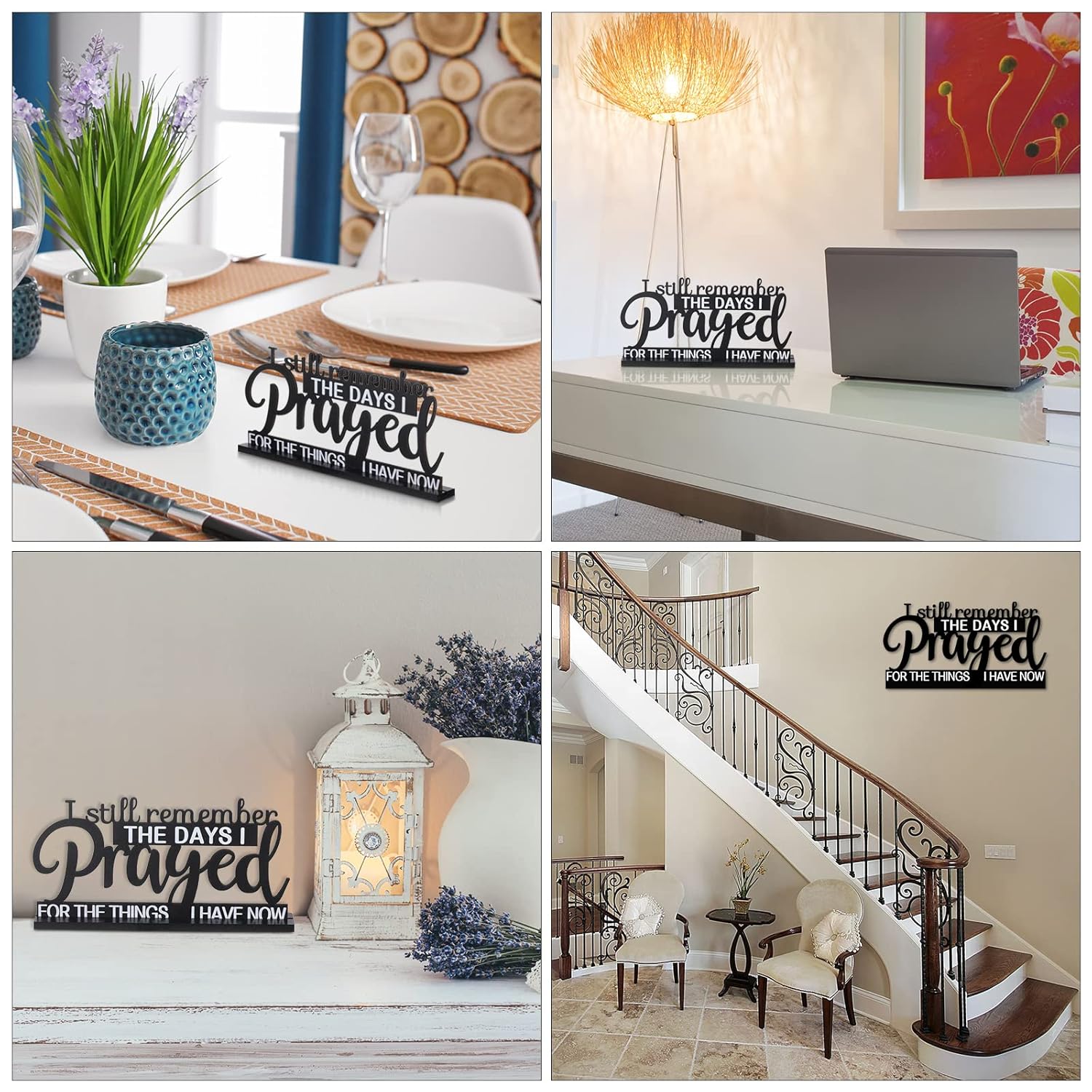 I Still Remember The Days I Prayed Sign Inspirational Table Blessed Signs Motivational Decor Farmhouse Table Home Centerpieces Faith Wooden Shelf For Living Room Office(Classic Style)