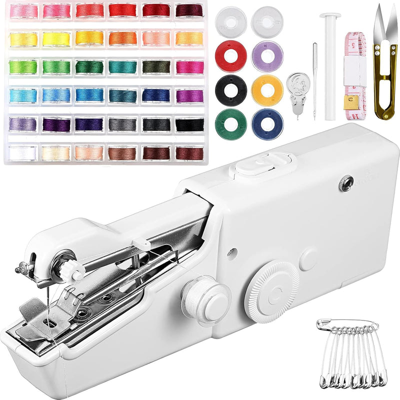 61 Pieces Hand Sewing Machine, Mini Handheld Sewing Machine Electric Handy Sew