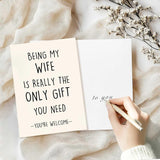 Funny Birthday Card Gift For Wife, Unique Wife Birthday Cards Gifts From Husband, Sweet Valentine'S Day Gifts For Her, Unique Anniversary Card For Wife, Love Card For Women