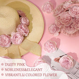 50 Pcs Artificial Flowers, 3.2 Inches Silk Rose Head Flowers Fake No Stem For Wedding Bridal Bouquet Home Floral Decor Diy Centerpieces Arrangements Party Tables Decoration(Dusty Pink)