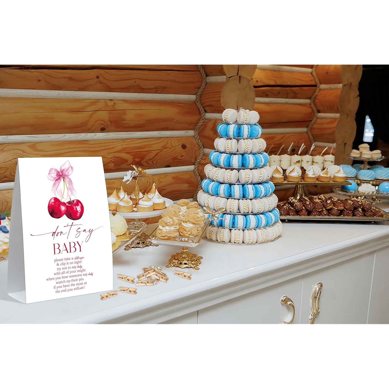 Dont Say Baby Baby Shower Game, Cherry Sign And 50 Clothespins, Baby Shower Game, Gender Reveal Games, Gender Reveal Neutral Decorations, Centerpiece Party Decorations, Gender Neutral Baby Gift,11
