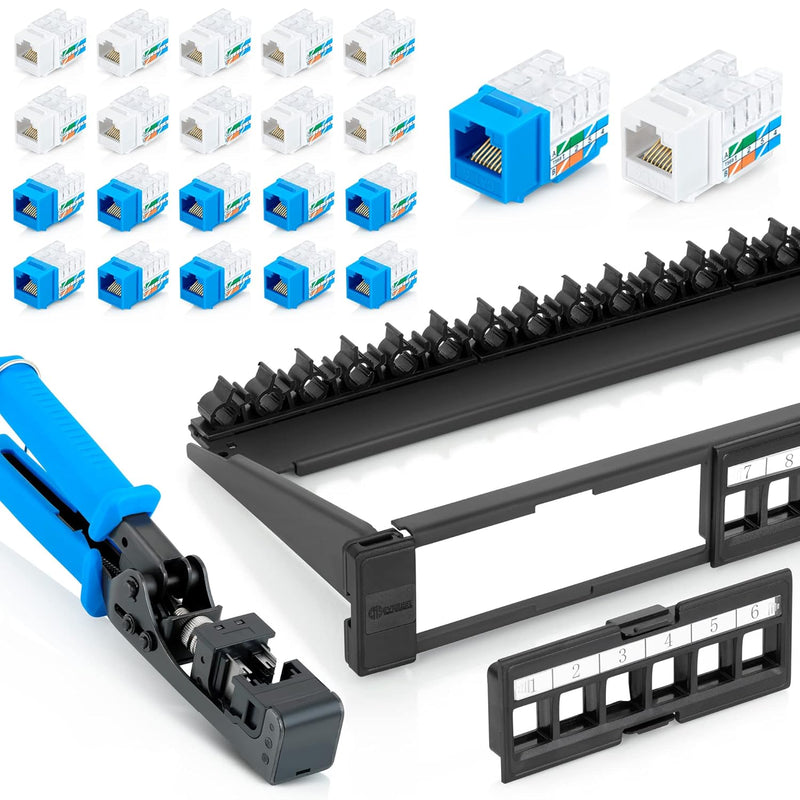 Bundle – 2 Items: Speed Termination Tool With 20 Pack Of Rj45 Keystone Jacks (