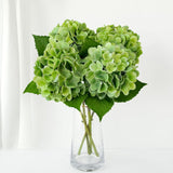 4Pcs 19.6Inch Faux Green Hydrangea Artificial Flowers Silk Latex Realistic Full Large Hydrangeas Spring Long Stem Leaves Bouquet Plants For Tall Vase Garden Xmas Table Flower Arrangements