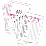 Girls Night Party Game - Ladies Night Party Games - Who I Most Likely To Game Pack - Fun Girls Night In/Girls Night On - Bridal Shower Or Bachelorette Party Game - Games For Adults - 30 Game Cards
