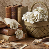 12 Pcs Handmade Rose Paper Flowers, Made From English Book Pages Literary Gifts For Book Lovers' Anniversaries, Birthdays, Weddings, And Various Party Gifts (3 Inches,Beige Color)