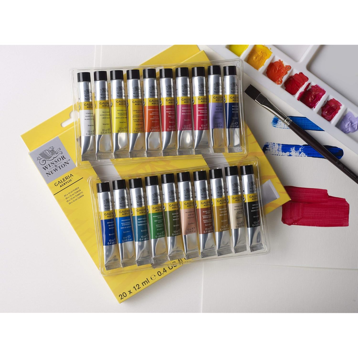 Winsor & Newton Galeria Acrylic Paint, 20 x 12ml (0.4--oz) Tube Paint Set