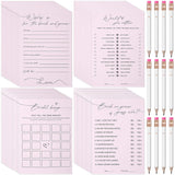 132 Pieces Wedding Shower Games Bridal Shower Favors For 30 Guests Including 120 Wedding Games Cards And 12 Pencils For Bride Groom Bachelorette Party Favor(Light Pink)