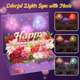 Anniversary Card With Music & Lights, 3D Pop Up Happy Anniversary Cards For Him Her Husband Wife Men Women, Ideal Gift For Wedding Anniversary, Couples And Valentine’S Day
