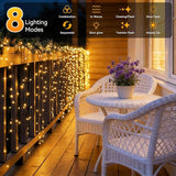 2 Pack Solar Fairy String Lights 66FT 200 LED Warm White Outdoor Waterproof Twinkle Lights with 8 Lighting Modes for Patio Garden Yard Wedding Party Tree Decor