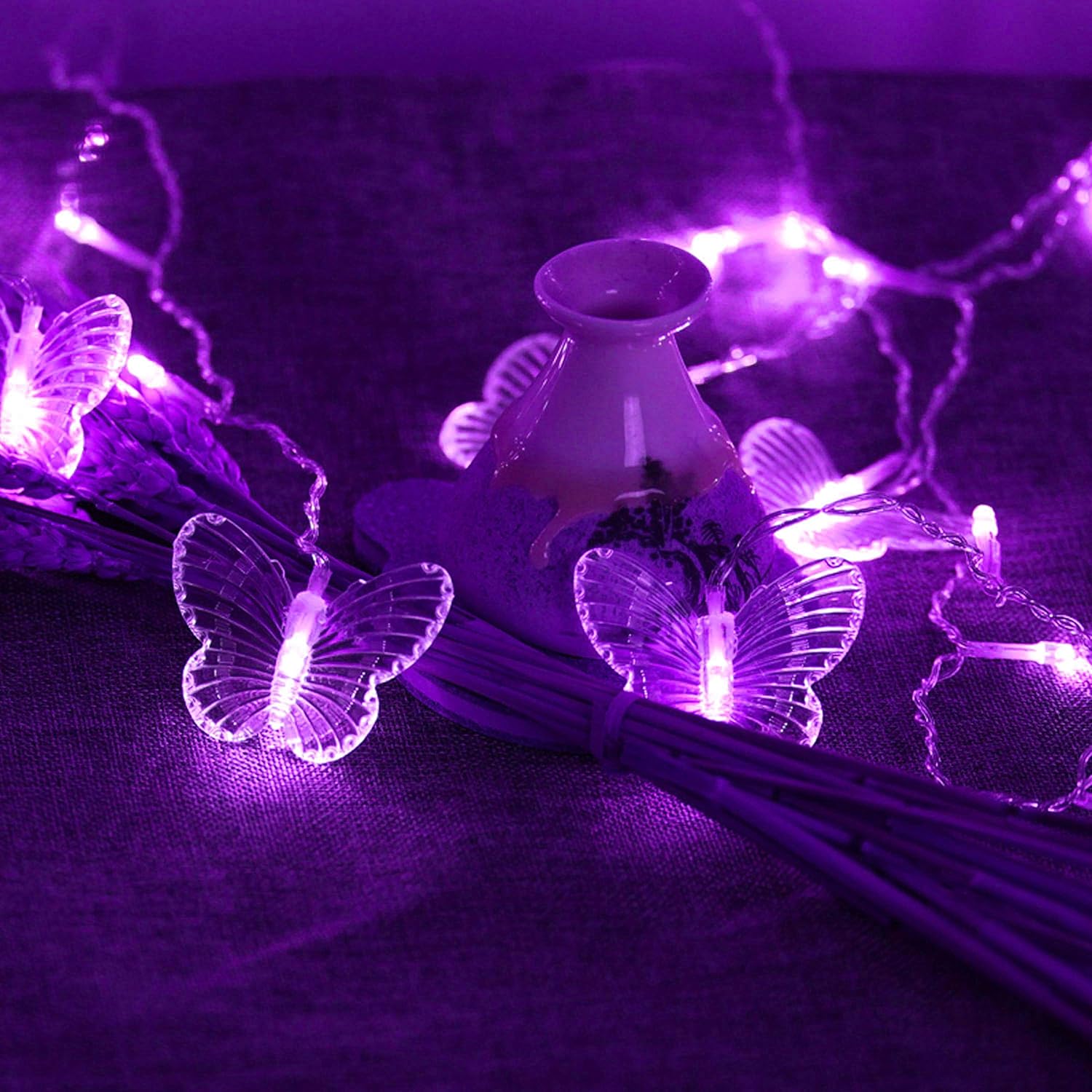 Butterfly Curtain Lights, 4.9Ft 48 Led Usb Window Fairy Lights 10 Butterflies 8 Modes Firefly Twinkle String Lights For