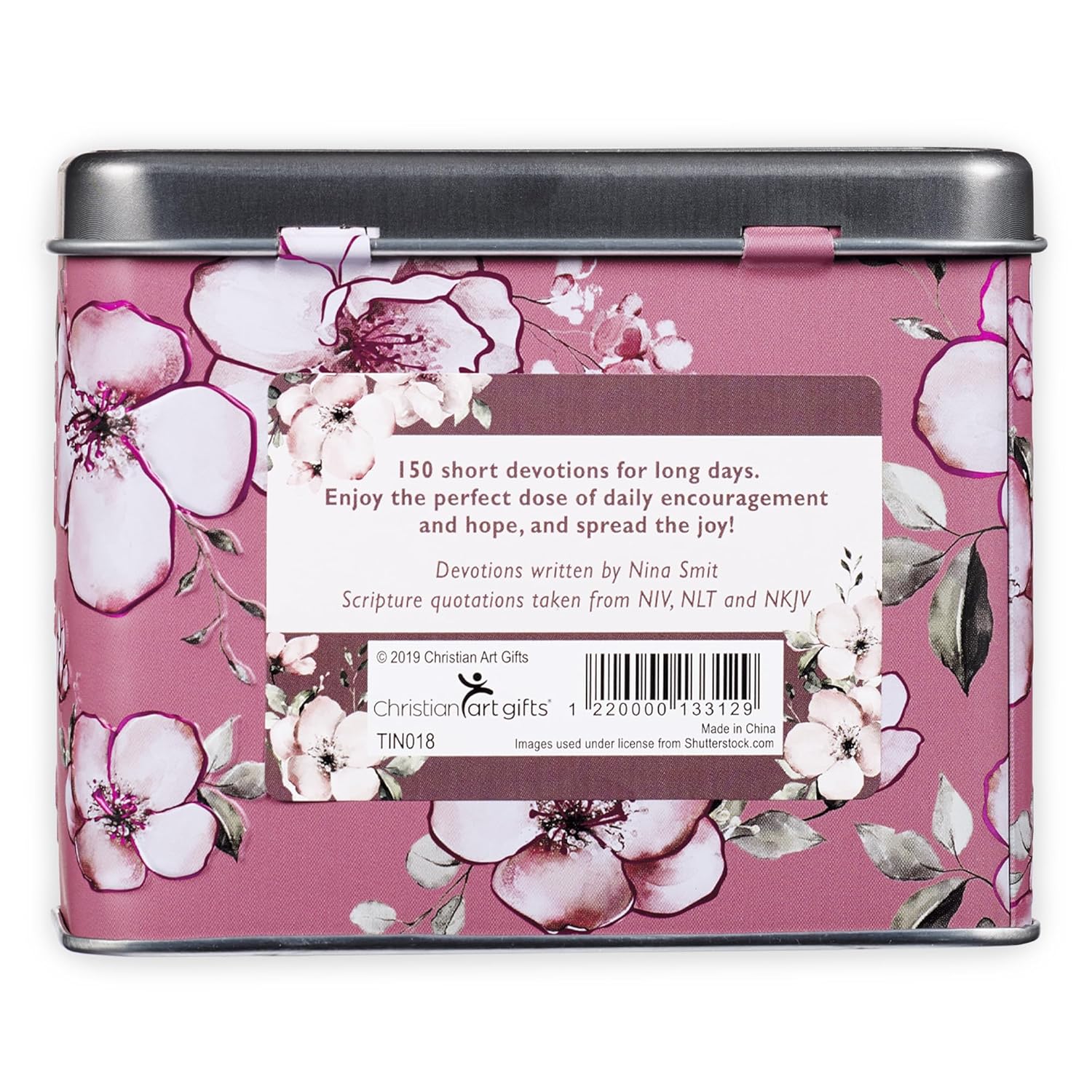 Scripture Devotional Cards For Women: Joy In His Presence – 150 Classic Devotion Prayer Card Encouraging Bible Verse, 75 Double Sided Cards In Sturdy Storage Gift Tin, Floral Pink
