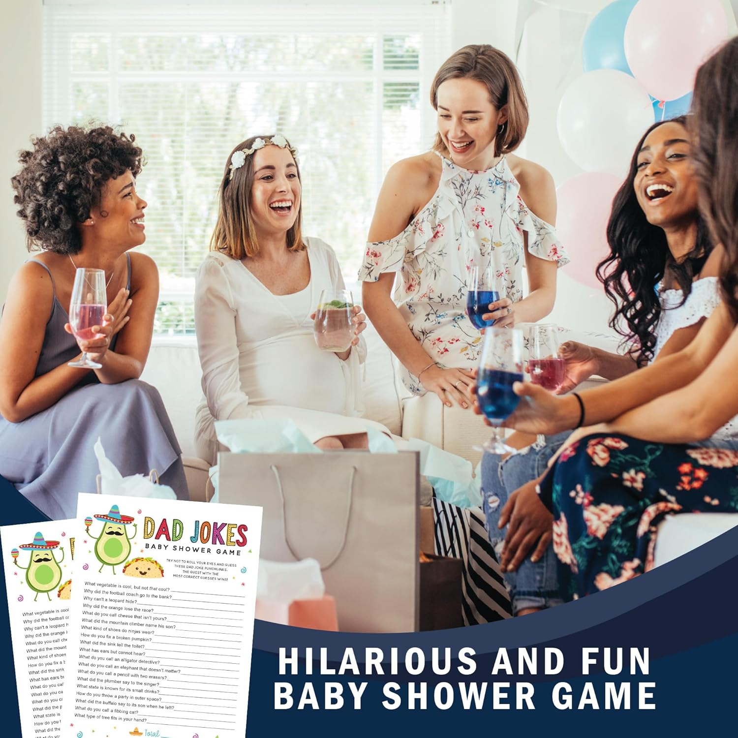 50 Pack Fiesta Baby Shower Games, Fun Dad Joke Game, Great For Baby Shower, Baby Sprinkle, Or Any Party!