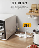 Surge Protector Power Strip 4 Outlets 4 USB Ports 2 USB C 3FT Flat Plug Extension Cord