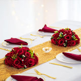 Flower Balls Wedding Rose Centerpieces: 6 Pcs Crimson Fake Flowers Kissing Balls Decor Artificial Floral Arrangements Flower Bouquet Of Roses Home Party Table Diy Decorations