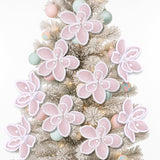 12 Pcs Pastel Christmas Decor Candyland Christmas Poinsettia Tree Decorations Velvet Candy Artificial Flowers Candy Xmas Ornaments For Xmas Decor Supplies(Pink)