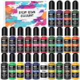 Epoxy Resin Pigment - 24 Color Liquid Colorant, Highly Concentrated Dye For Diy Jewelry Making, Paint, Craft - 0.35Oz/10Ml Each