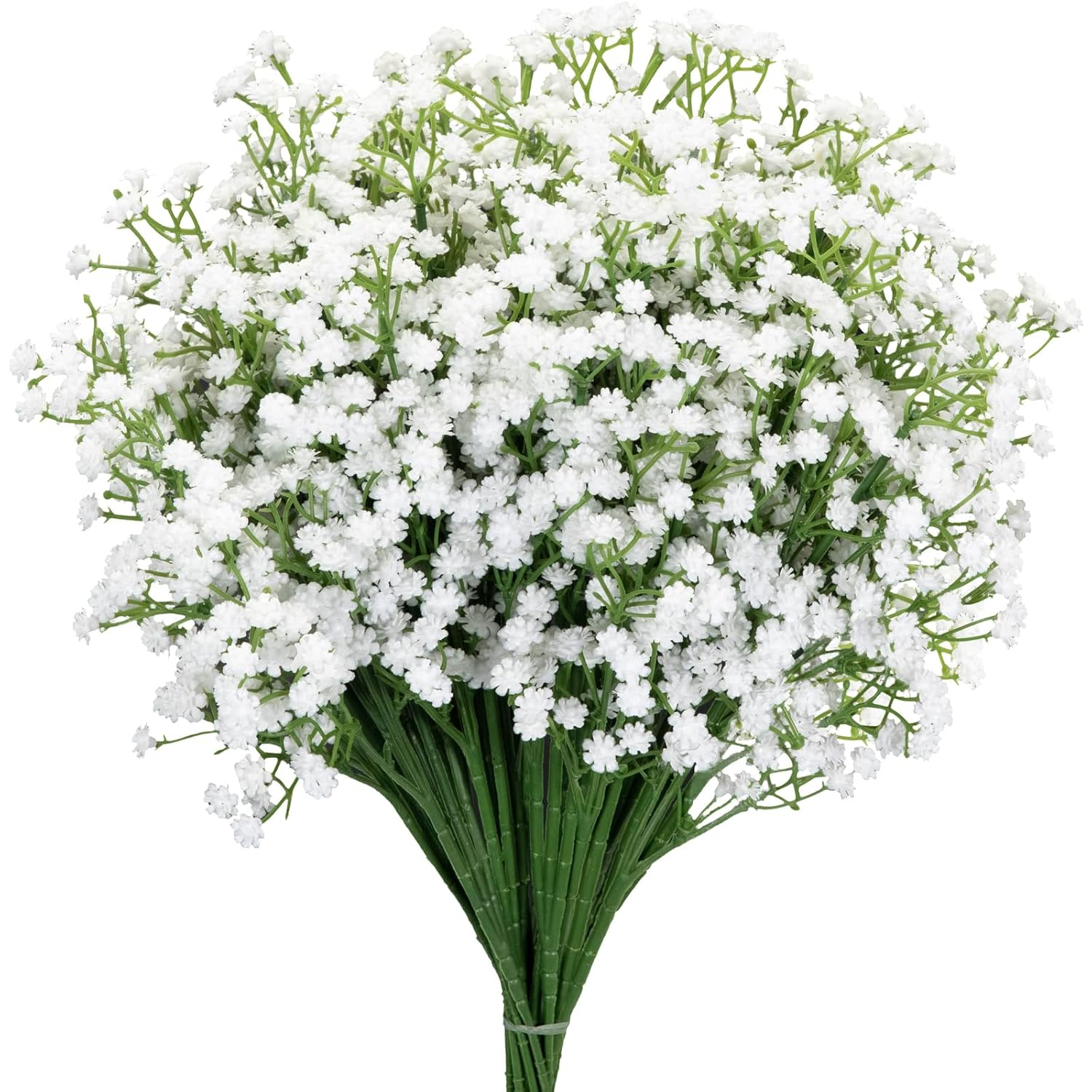 7-Pcs 21” Secure-Stem Realistic Artificial White Babys Breath (Gypsophila) Flowers With No-Shedding Design — Perfect For Wedding Centerpieces, Home Decor & Vase Fillers