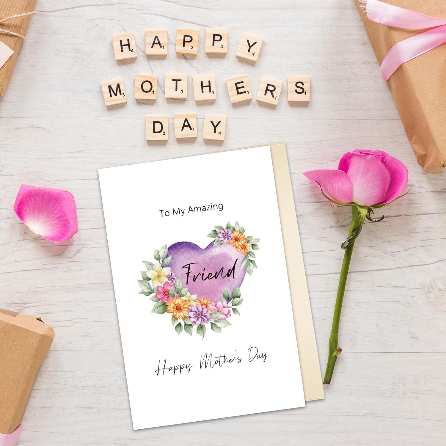 To My Friend Mother'S Day Gift, Mother'S Day Card For Bff Bestie, Heartfelt Card For My Amazing Friend, 1St Year Become Mom Greeting Card