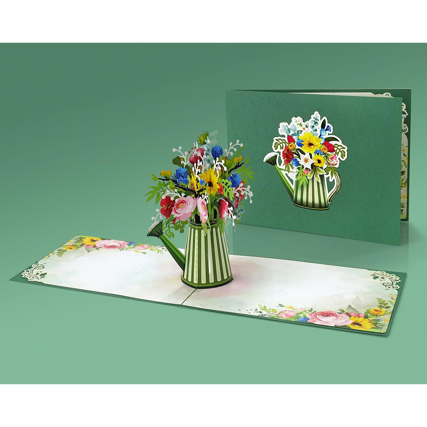 Cutpopup Mothers Day Card, Flower Card, Birthday 3D Greeting Card For Women, Grandma, Mom, Wife (Watering Can Flowers)