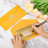 12 Sets Golden Ticket Custom Scratch Off Cards With Envelope And Stickers Surprise Gift Certificates For Birthday Concert Wedding Movie Vouchers Raffle Coupons