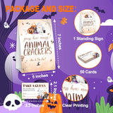 Halloween Baby Shower Games, Hilarious Guess How Many Animal Crackers For Pumpkin Gender Reveal Party Supplies Decorations, 1 Standing Sign + 50 Tickets - A08